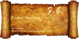 Fodor Galina névjegykártya