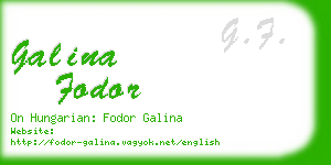 galina fodor business card